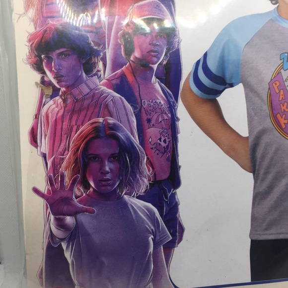 Stranger Things Dustin Boys Halloween Event Costume Shirt Hat Size Large… - Picture 6 of 8